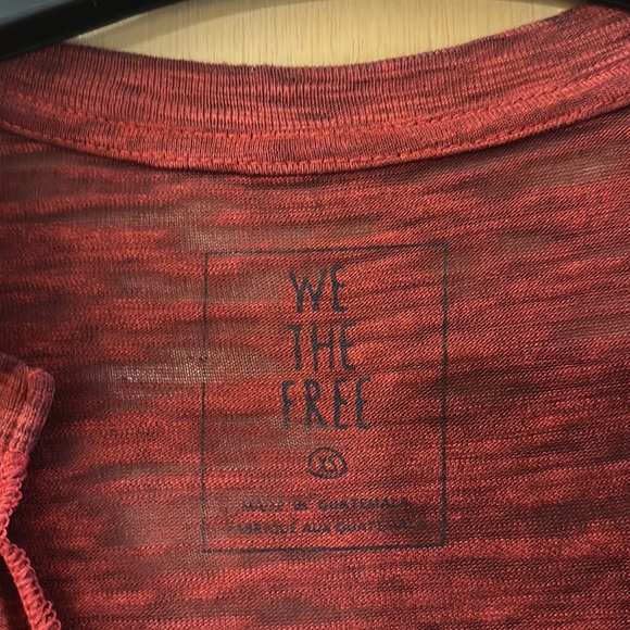 We the Free Free People Women’s Short Sleeve Burnout Tee T-Shirt Red Size XS - Picture 3 of 7